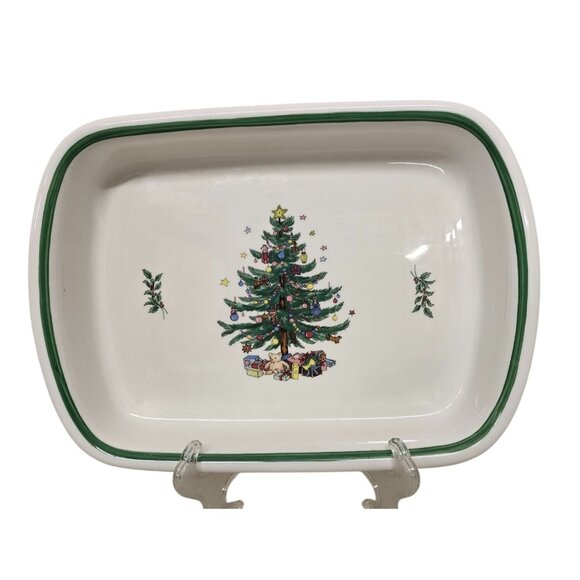 Spode Christmas Tree Rectangular Serving Dish Porcelain Oven/Microwave/Dishwashe - Picture 2 of 4